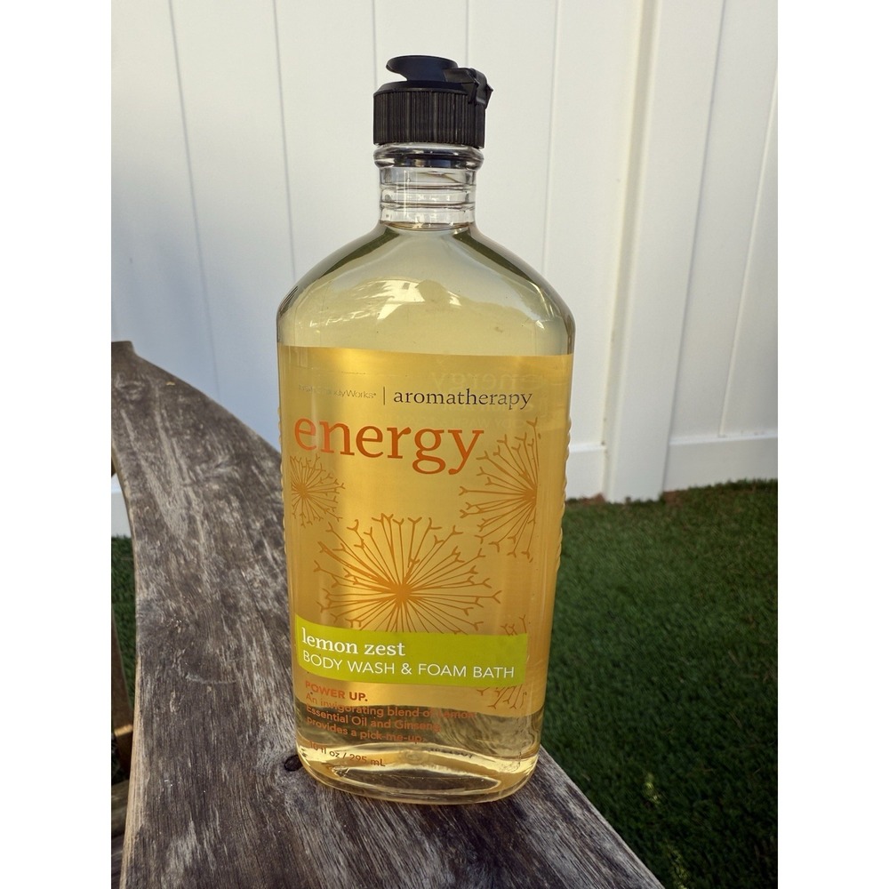 BATH & BODY WORKS AROMATHERAPY ENERGY LEMON ZEST BODY WASH & FOAM BATH 10 OZ